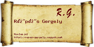 Répás Gergely névjegykártya