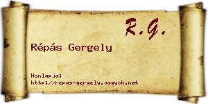 Répás Gergely névjegykártya